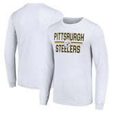 Pittsburgh Steelers Starter Team Mesh Print Graphic Long Sleeve T-Shirt - White outlet