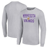 Minnesota Vikings Starter Team Mesh Print Graphic Long Sleeve T-Shirt - Heather Gray discount