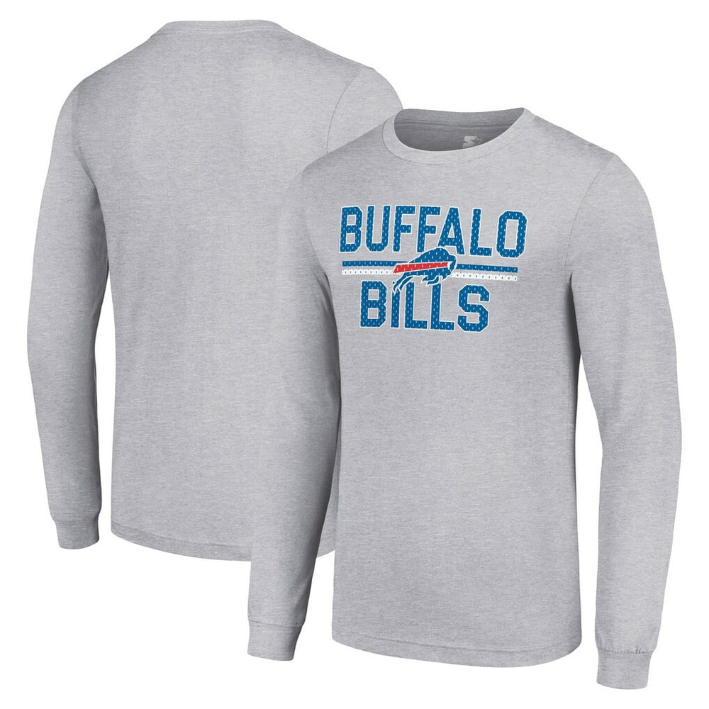 Buffalo Bills Starter Team Mesh Print Graphic Long Sleeve T-Shirt - Heather Gray outlet