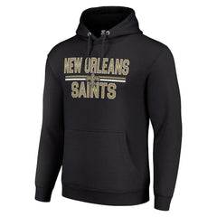 New Orleans Saints Starter Unisex Team Mesh Print Graphic Tri-Blend Pullover Hoodie - Black on sale