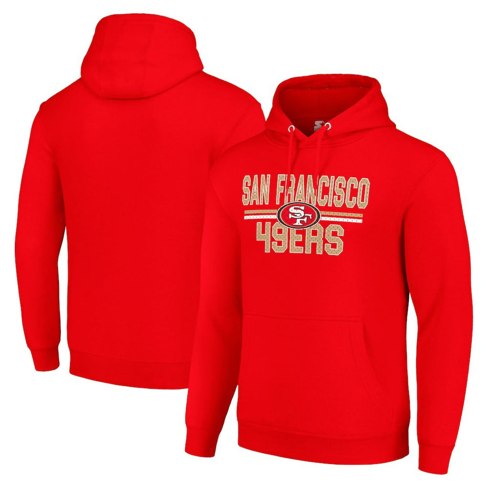 San Francisco 49ers Starter Unisex Team Mesh Print Graphic Tri-Blend Pullover Hoodie - Scarlet cheap