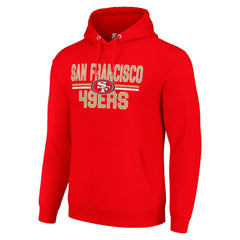 San Francisco 49ers Starter Unisex Team Mesh Print Graphic Tri-Blend Pullover Hoodie - Scarlet cheap