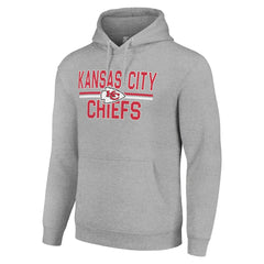 Kansas City Chiefs Starter Unisex Team Mesh Print Graphic Tri-Blend Pullover Hoodie - Heather Gray cheap