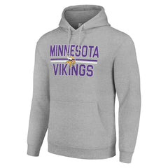 Minnesota Vikings Starter Unisex Team Mesh Print Graphic Tri-Blend Pullover Hoodie - Heather Gray on sale