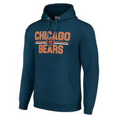 Chicago Bears Starter Unisex Team Mesh Print Graphic Tri-Blend Pullover Hoodie - Navy for sale