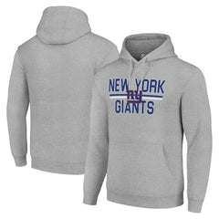 New York Giants Starter Unisex Team Mesh Print Graphic Tri-Blend Pullover Hoodie - Heather Gray on sale