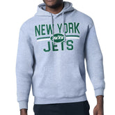New York Jets Starter Unisex Team Mesh Print Graphic Tri-Blend Pullover Hoodie - Heather Gray on sale