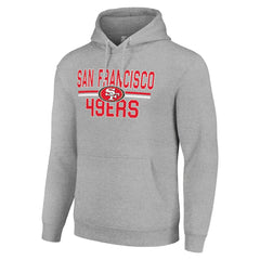 San Francisco 49ers Starter Unisex Team Mesh Print Graphic Tri-Blend Pullover Hoodie - Heather Gray sale