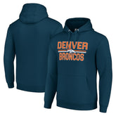 Denver Broncos Starter Unisex Team Mesh Print Graphic Tri-Blend Pullover Hoodie - Navy online
