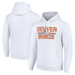 Denver Broncos Starter Unisex Team Mesh Print Graphic Tri-Blend Pullover Hoodie - White on sale