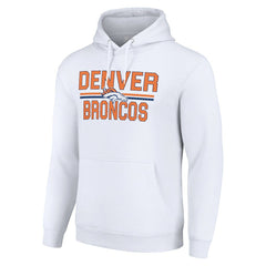 Denver Broncos Starter Unisex Team Mesh Print Graphic Tri-Blend Pullover Hoodie - White on sale