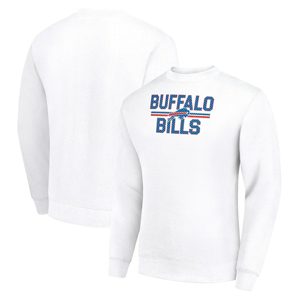 Buffalo Bills Starter Team Mesh Print Graphic Pullover Sweatshirt - White on sale