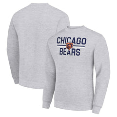 Chicago Bears Starter Team Mesh Print Graphic Pullover Sweatshirt - Heather Gray sale