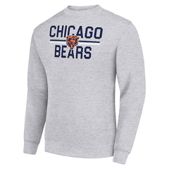 Chicago Bears Starter Team Mesh Print Graphic Pullover Sweatshirt - Heather Gray sale