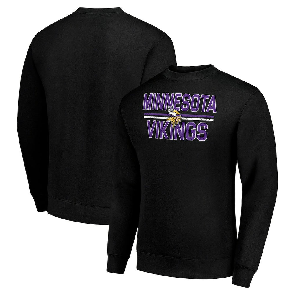 Minnesota Vikings Starter Team Mesh Print Graphic Pullover Sweatshirt - Black sale