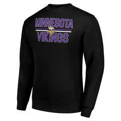 Minnesota Vikings Starter Team Mesh Print Graphic Pullover Sweatshirt - Black sale