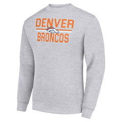 Denver Broncos Starter Team Mesh Print Graphic Pullover Sweatshirt - Heather Gray outlet