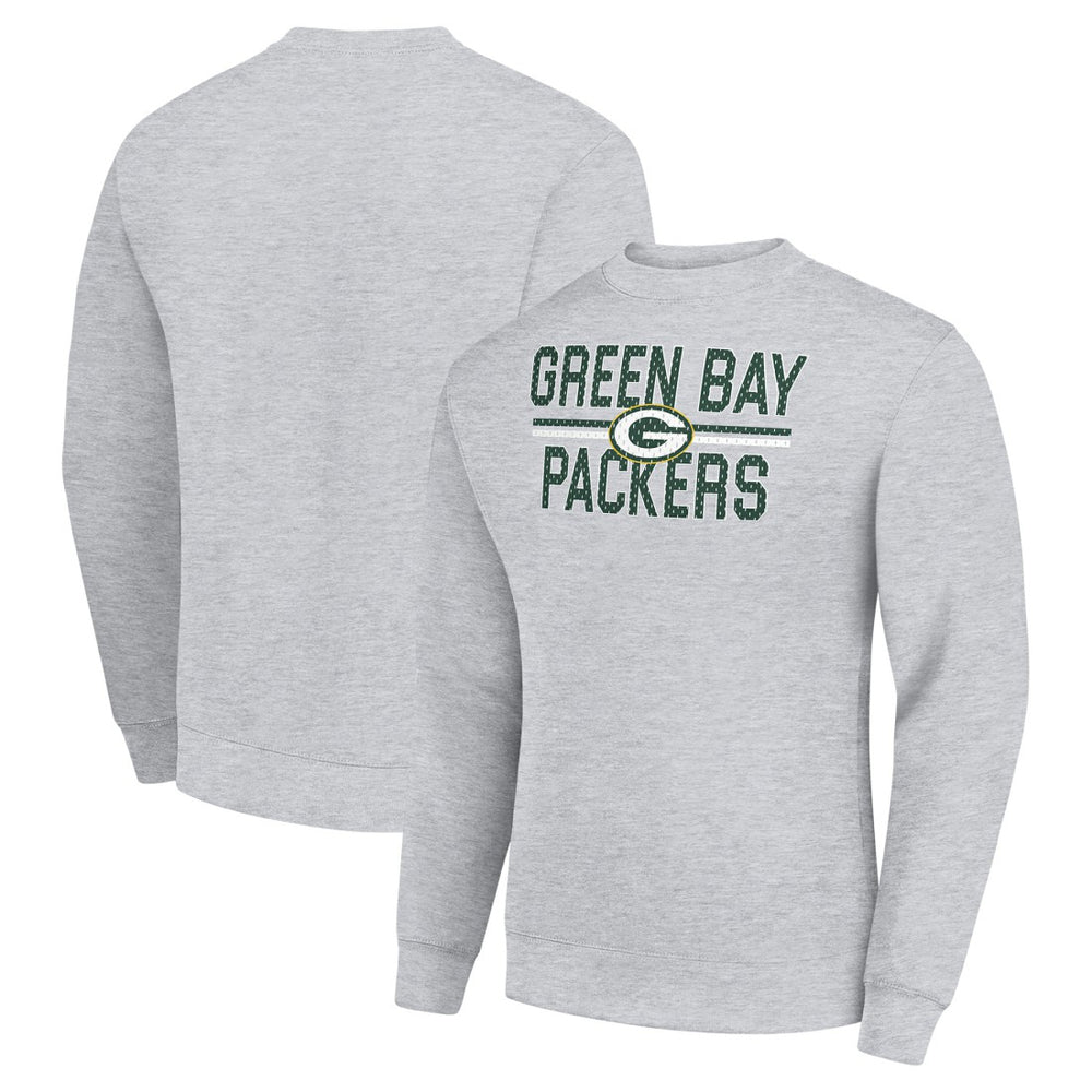 Green Bay Packers Starter Team Mesh Print Graphic Pullover Sweatshirt - Heather Gray cheap