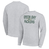 Green Bay Packers Starter Team Mesh Print Graphic Pullover Sweatshirt - Heather Gray cheap