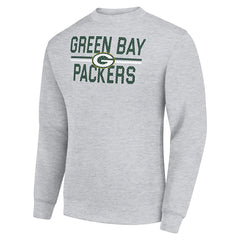 Green Bay Packers Starter Team Mesh Print Graphic Pullover Sweatshirt - Heather Gray cheap