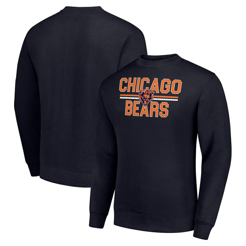 Chicago Bears Starter Team Mesh Print Graphic Pullover Sweatshirt - Navy outlet