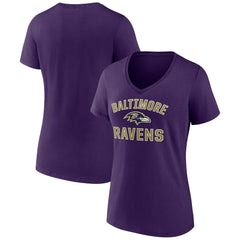 Baltimore Ravens Women's Victory Arch V-Neck T-Shirt - Purple on sale