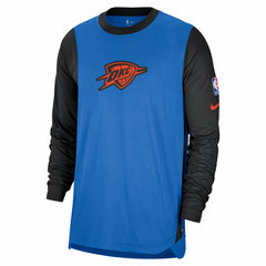 Oklahoma City Thunder 2024/25 City Edition Authentic Pregame Performance Long Sleeve Shooting T-Shirt - Blue/Black cheap