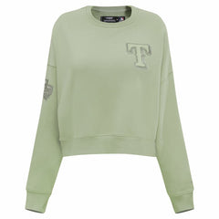 Texas Rangers Pro Standard Women's Neutral Oversized Boxy Cropped Pullover Sweatshirt Green