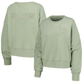 Pittsburgh Pirates Pro Standard Women's Neutral Oversized Boxy Cropped Pullover Sweatshirt Green