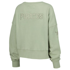 Pittsburgh Pirates Pro Standard Women's Neutral Oversized Boxy Cropped Pullover Sweatshirt Green