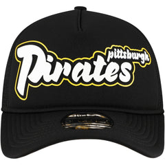 Pittsburgh Pirates Retro Bold A-Frame Trucker 9FORTY Adjustable Hat Black