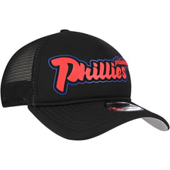 Philadelphia Phillies Retro Bold A-Frame Trucker 9FORTY Adjustable Hat Black