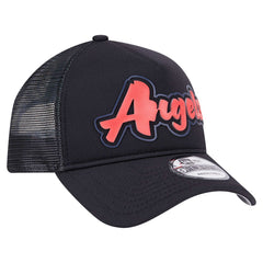 Los Angeles Angels Retro Bold A-Frame Trucker 9FORTY Adjustable Hat Black