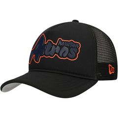 Houston Astros Retro Bold A-Frame Trucker 9FORTY Adjustable Hat Black
