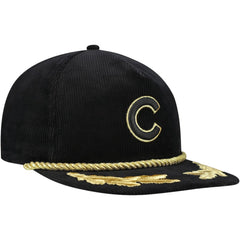 Chicago Cubs Corduroy Filigree Golfer Adjustable Hat Black
