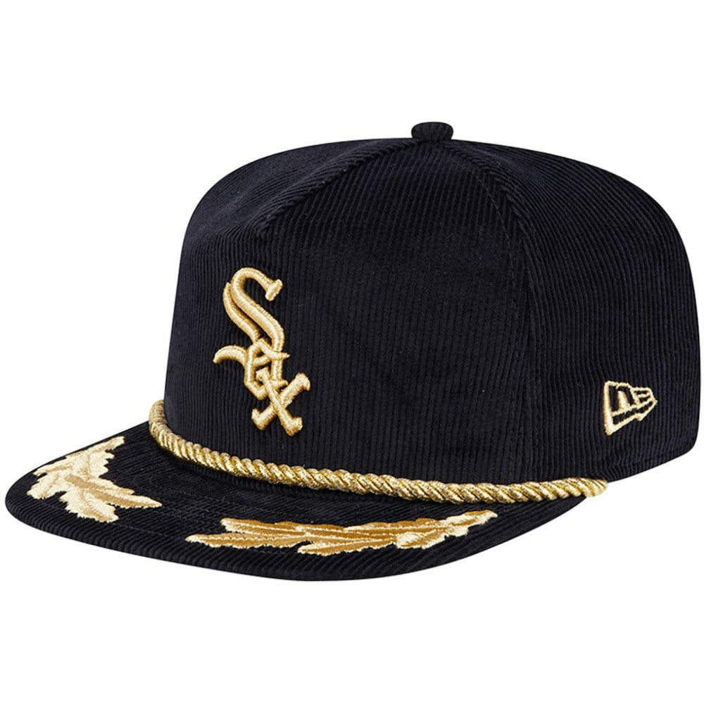 Chicago White Sox Corduroy Filigree Golfer Adjustable Hat Black