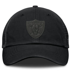 Las Vegas Raiders Basic Black on Black Trucker Adjustable Hat discount
