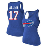 Josh Allen Buffalo Bills Majestic Threads Women's Name & Number Tri-Blend Tank Top - Royal for sale