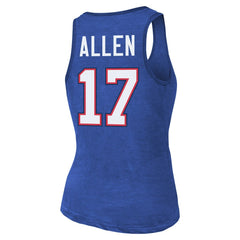 Josh Allen Buffalo Bills Majestic Threads Women's Name & Number Tri-Blend Tank Top - Royal for sale