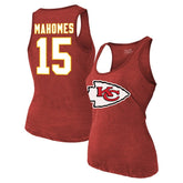 Patrick Mahomes Kansas City Chiefs Majestic Threads Women's Name & Number Tri-Blend Tank Top - Red discount