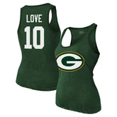 Jordan Love Green Bay Packers Majestic Threads Women's Name & Number Tri-Blend Tank Top - Green discount