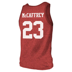Christian McCaffrey San Francisco 49ers Majestic Threads Tri-Blend Player Name & Number Tank Top - Scarlet on sale