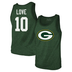 Jordan Love Green Bay Packers Majestic Threads Tri-Blend Player Name & Number Tank Top - Green online