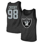 Maxx Crosby Las Vegas Raiders Majestic Threads Tri-Blend Player Name & Number Tank Top - Black on sale