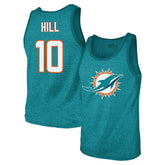 Tyreek Hill Miami Dolphins Majestic Threads Tri-Blend Player Name & Number Tank Top - Aqua outlet