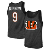 Joe Burrow Cincinnati Bengals Majestic Threads Tri-Blend Player Name & Number Tank Top - Black on sale