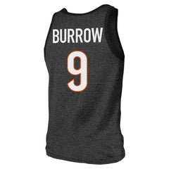 Joe Burrow Cincinnati Bengals Majestic Threads Tri-Blend Player Name & Number Tank Top - Black on sale