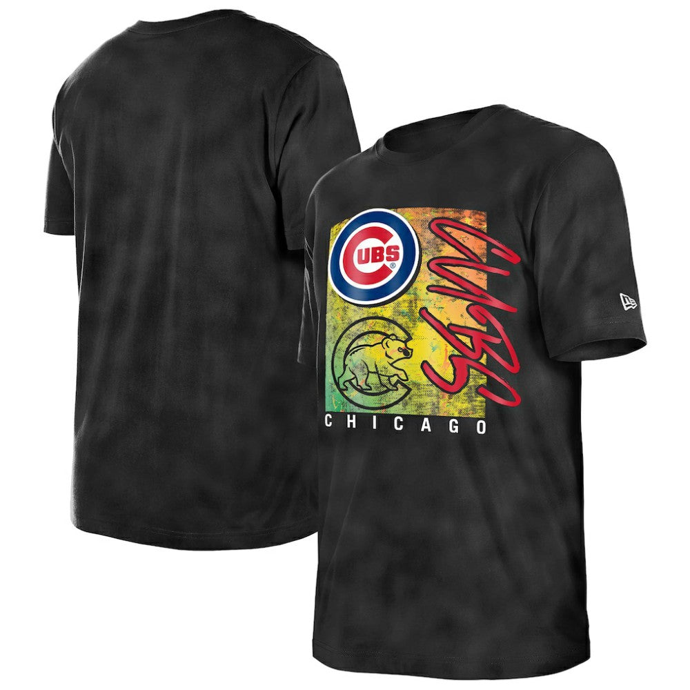 Chicago Cubs Women's Sport Classics Enzyme Wash Oversized T-Shirt Black