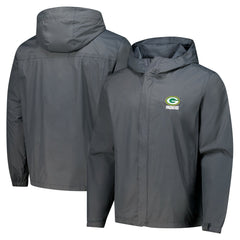 Green Bay Packers Dunbrooke Tropic Waterproof Packable Full-Zip Hoodie Jacket - Graphite sale
