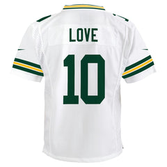 Jordan Love Green Bay Packers Youth Game Jersey - White on sale